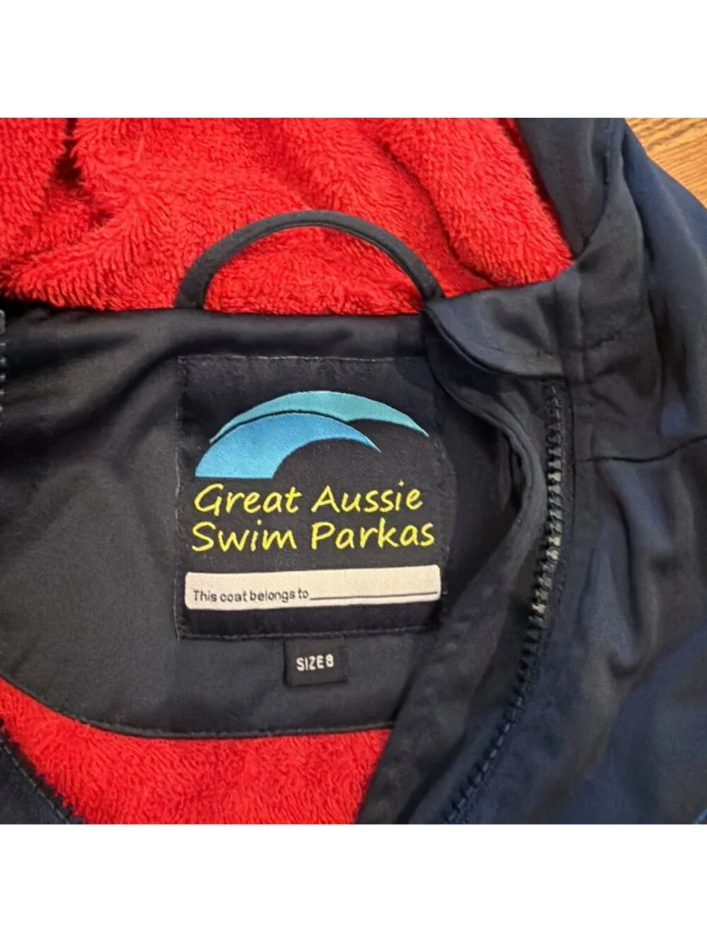 Great Aussie Swim Parkas Size 8 Blue And Red